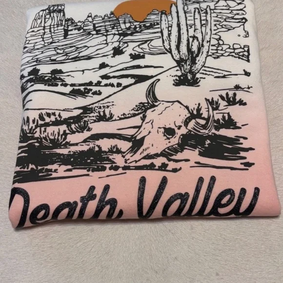Terra & Sky Death Valley Graphic Oversized Sweatshirt Pink Sz 0-14W - Picture 3 of 4